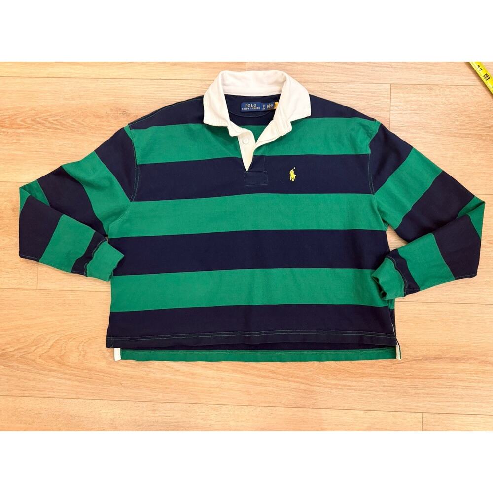 Ralph Lauren Rugby Women’s Polo Rare Colorway - Navy Blue Green Size Small - EUC - Picture 7 of 9